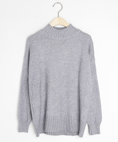 DHOLIC（ディーホリック）の「ハイネックリブヘムニット（ニット/セーター・レディース・ホワイト/オレンジ/グレー/ブラック/ベージュ・FREE）」の3枚目の写真