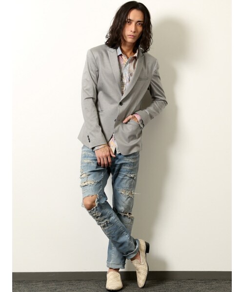 5351 POUR LES HOMMES（ゴーサンゴーイチプールオム）の「カルゼモクロディ２BSジャケット（ジャケット/アウター・メンズ・ライトグレ-・1/2/3/4）」の9枚目の写真