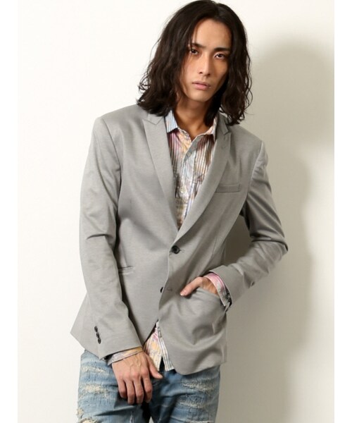 5351 POUR LES HOMMES（ゴーサンゴーイチプールオム）の「カルゼモクロディ２BSジャケット（ジャケット/アウター・メンズ・ライトグレ-・1/2/3/4）」の2枚目の写真