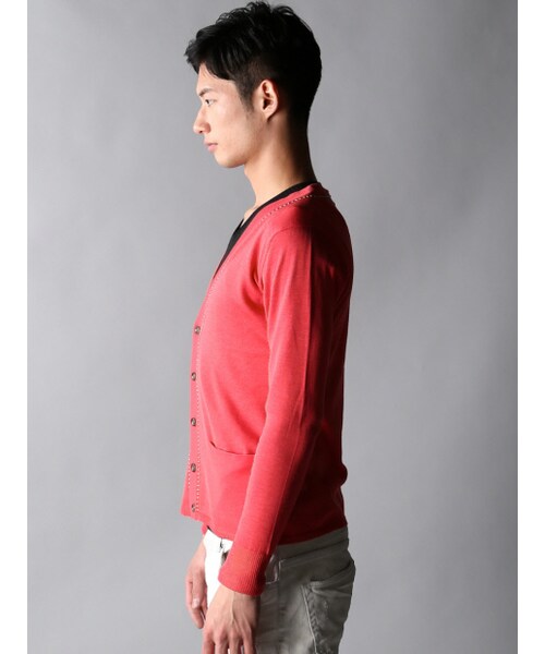 5351 POUR LES HOMMES（ゴーサンゴーイチプールオム）の「【DIRECTOR'SＬＩＮＥ】スタッズ付ドレスカーデ（トップス・メンズ・ピンク/ブラック・2/3）」の4枚目の写真