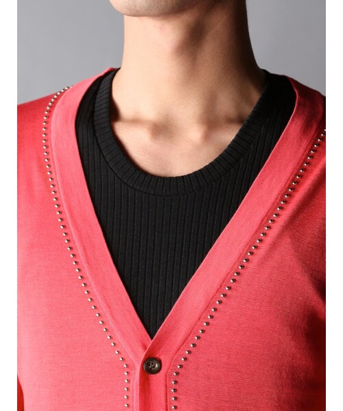 5351 POUR LES HOMMES（ゴーサンゴーイチプールオム）の「【DIRECTOR'SＬＩＮＥ】スタッズ付ドレスカーデ（トップス・メンズ・ピンク/ブラック・2/3）」の6枚目の写真