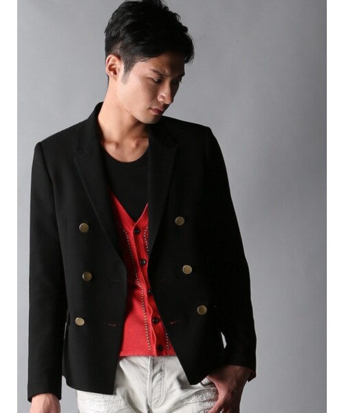 5351 POUR LES HOMMES（ゴーサンゴーイチプールオム）の「【DIRECTOR'SＬＩＮＥ】スタッズ付ドレスカーデ（トップス・メンズ・ピンク/ブラック・2/3）」の10枚目の写真