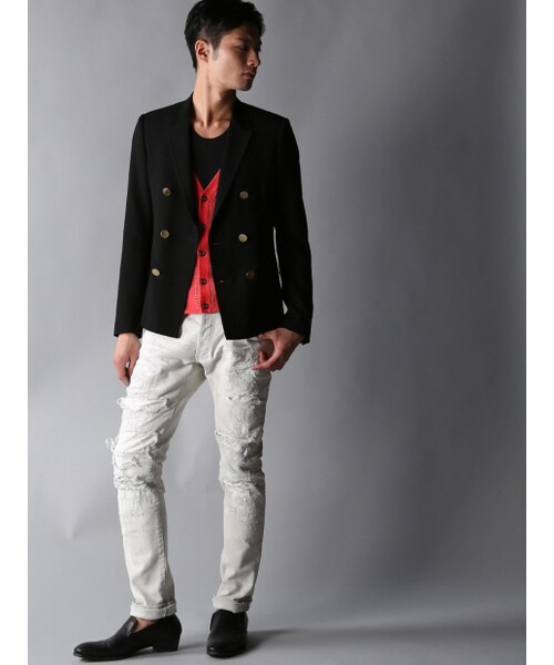 5351 POUR LES HOMMES（ゴーサンゴーイチプールオム）の「【DIRECTOR'SＬＩＮＥ】スタッズ付ドレスカーデ（トップス・メンズ・ピンク/ブラック・2/3）」の14枚目の写真