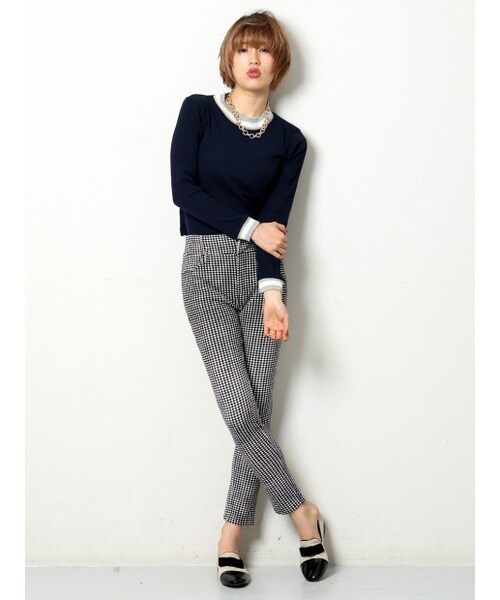 NOMINE（ノミネ）の「ラインテレコPO【JJ2014年04月号P.161掲載】（トップス・レディース・navy/gray/white・F）」の5枚目の写真