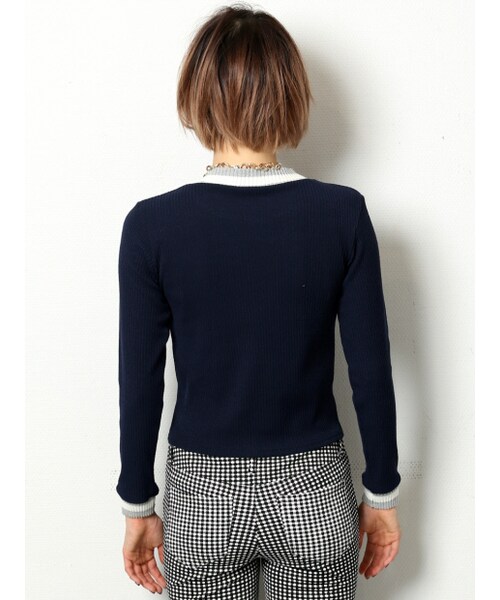 NOMINE（ノミネ）の「ラインテレコPO【JJ2014年04月号P.161掲載】（トップス・レディース・navy/gray/white・F）」の7枚目の写真