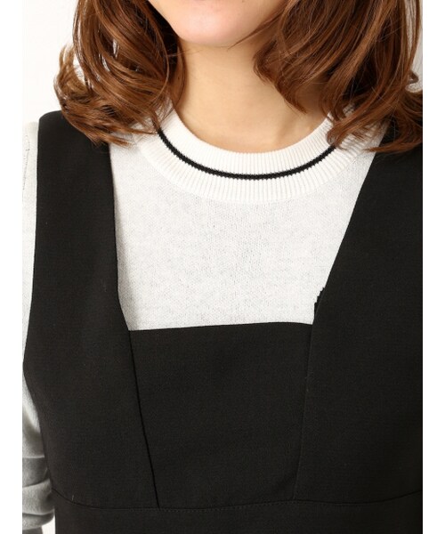 NOMINE(ノミネ)の「カシメリボンセットアップ(トップス・レディース・ivory/black/gray・F)」の5枚目の写真