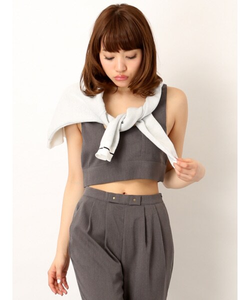 NOMINE(ノミネ)の「カシメリボンセットアップ(トップス・レディース・ivory/black/gray・F)」の3枚目の写真