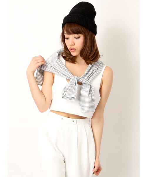 NOMINE(ノミネ)の「カシメリボンセットアップ(トップス・レディース・ivory/black/gray・F)」の1枚目の写真