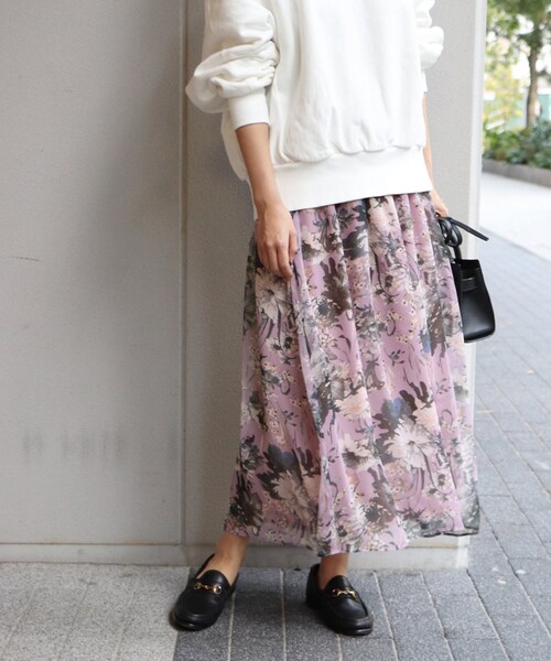 FRAMeWORK 楊柳花柄スカート/コースター FRAMeWORK（フレームワーク）の「楊柳花柄スカート◇（）」 - WEAR