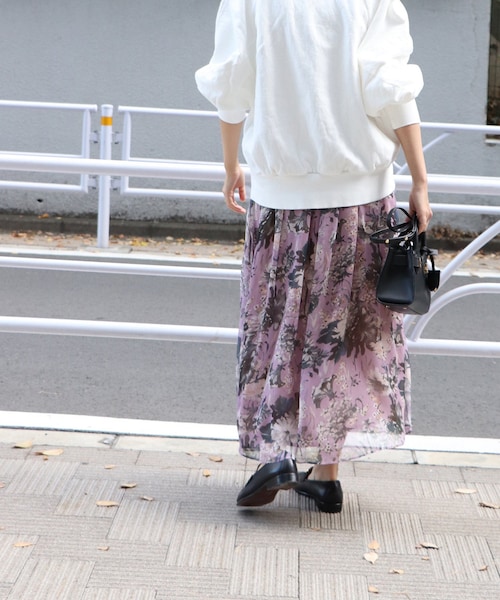 FRAMeWORK 楊柳花柄スカート