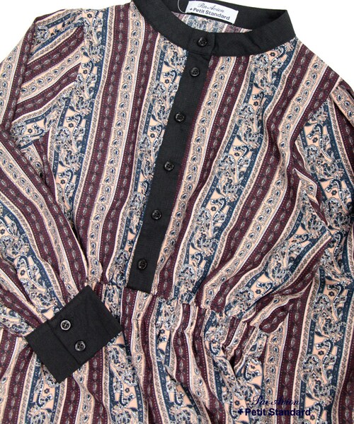 paravion（パラビオン）の「フラワーストライプワンピース�（ワンピース/ドレス・レディース・グリーン/ワイン/イエロー・ONE）」の7枚目の写真