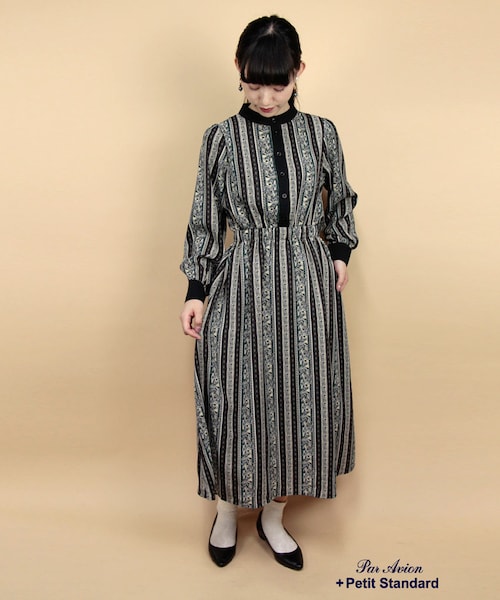 paravion（パラビオン）の「フラワーストライプワンピース�（ワンピース/ドレス・レディース・グリーン/ワイン/イエロー・ONE）」の3枚目の写真