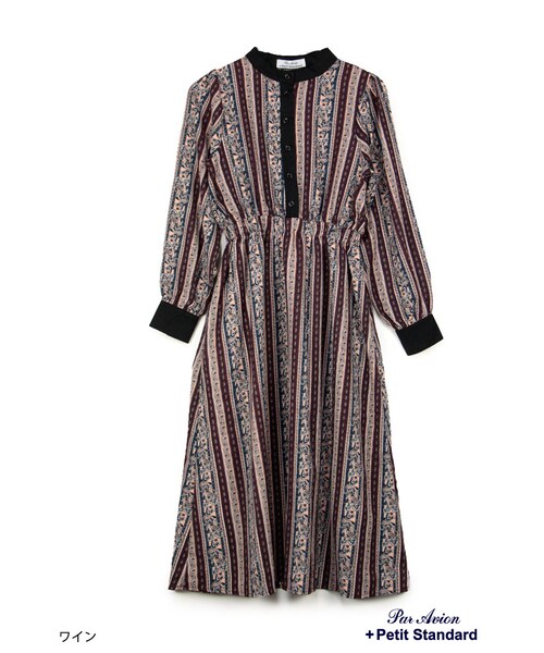 paravion（パラビオン）の「フラワーストライプワンピース�（ワンピース/ドレス・レディース・グリーン/ワイン/イエロー・ONE）」の15枚目の写真