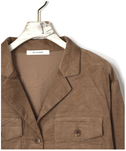 w closet（ダブルクローゼット）の「長袖開襟シャツはおり（トップス・レディース・アイボリー/キャメル/グレージュ・FREE）」の5枚目の写真