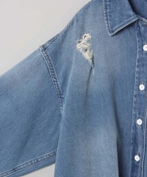 【新品未使用】JEANASIS  デニムクラッシュオーバーシャツ ジーナシス JEANASIS デニムクラッシュオーバーシャツ FREE