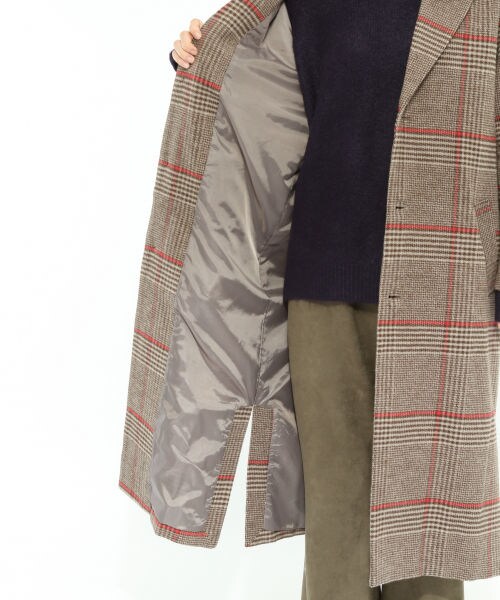 LAKOLE（ラコレ）の「チェック柄メルトンロングコート（ジャケット/アウター・グレー()/ベージュ()）」の17枚目の写真
