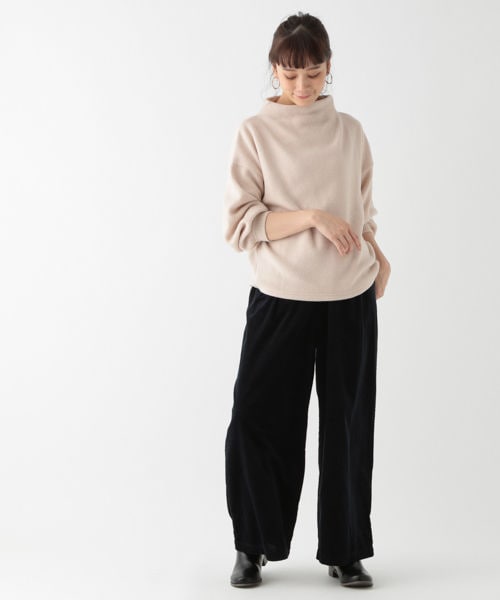 studio CLIP（スタディオクリップ）の「起毛ボートネック袖タックプルオーバー（トップス・グレー/ライトピンク/ブラウン/ネイビー）」の5枚目の写真