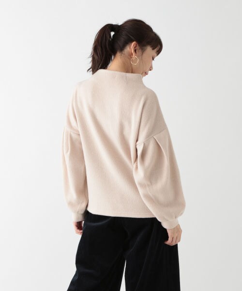 studio CLIP（スタディオクリップ）の「起毛ボートネック袖タックプルオーバー（トップス・グレー/ライトピンク/ブラウン/ネイビー）」の9枚目の写真