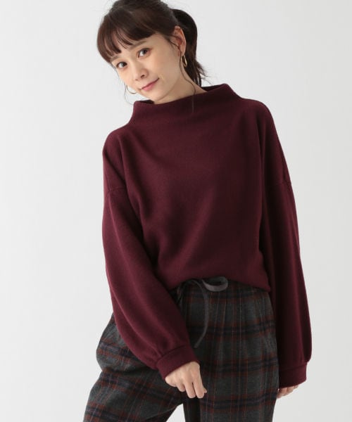 studio CLIP（スタディオクリップ）の「起毛ボートネック袖タックプルオーバー（トップス・グレー/ライトピンク/ブラウン/ネイビー）」の3枚目の写真