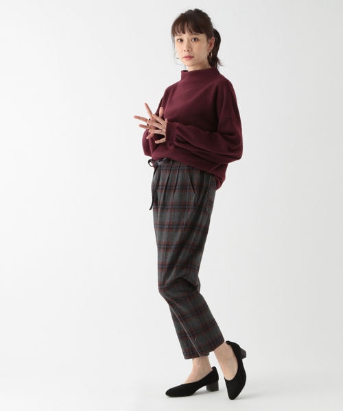 studio CLIP（スタディオクリップ）の「起毛ボートネック袖タックプルオーバー（トップス・グレー/ライトピンク/ブラウン/ネイビー）」の6枚目の写真