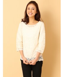 Rouge vif | ラクレ・インナー付レースプルオーバー【with2014年04月号P.123掲載】(トップス)