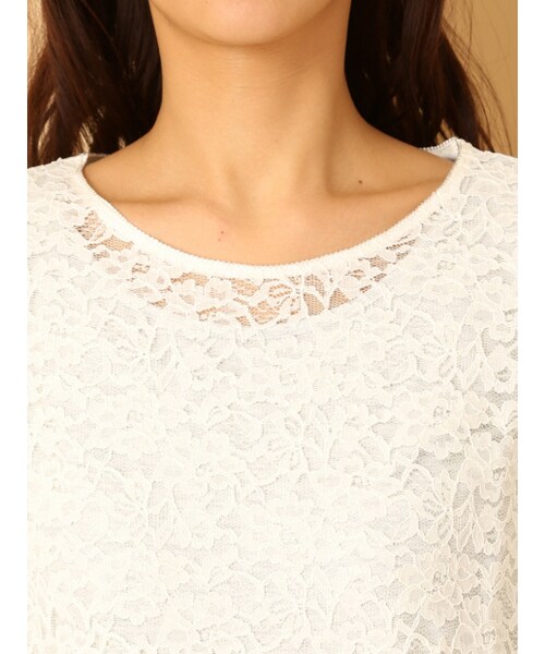 Rouge vif（ルージュヴィフ）の「ラクレ・インナー付レースプルオーバー【with2014年04月号P.123掲載】（トップス・レディース・オフホワイト/アイボリー・F）」の6枚目の写真