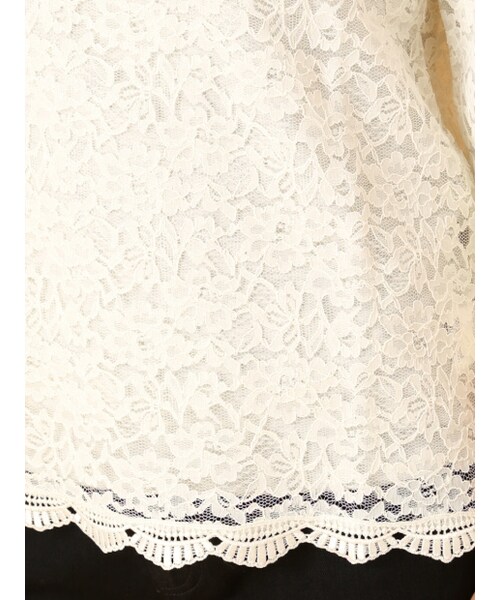 Rouge vif（ルージュヴィフ）の「ラクレ・インナー付レースプルオーバー【with2014年04月号P.123掲載】（トップス・レディース・オフホワイト/アイボリー・F）」の8枚目の写真