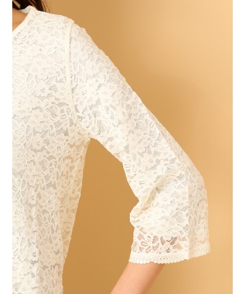 Rouge vif（ルージュヴィフ）の「ラクレ・インナー付レースプルオーバー【with2014年04月号P.123掲載】（トップス・レディース・オフホワイト/アイボリー・F）」の7枚目の写真