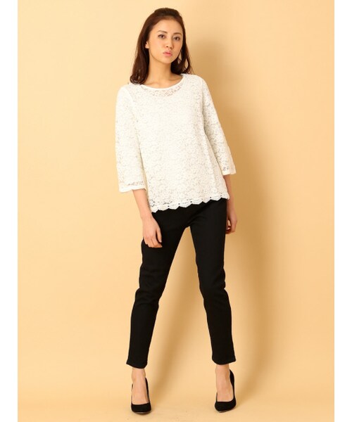 Rouge vif（ルージュヴィフ）の「ラクレ・インナー付レースプルオーバー【with2014年04月号P.123掲載】（トップス・レディース・オフホワイト/アイボリー・F）」の9枚目の写真