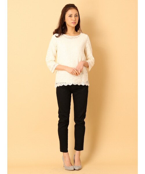 Rouge vif（ルージュヴィフ）の「ラクレ・インナー付レースプルオーバー【with2014年04月号P.123掲載】（トップス・レディース・オフホワイト/アイボリー・F）」の10枚目の写真