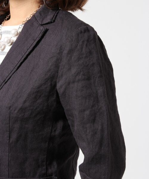 LEPSIM（レプシィム）の「フレンチリネンテーラードジャケット（ジャケット/アウター・レディース・グレー/ネイビー/ブルー/オフ・Ｌ/Ｍ）」の11枚目の写真