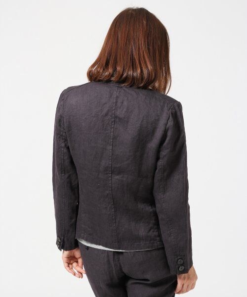 LEPSIM（レプシィム）の「フレンチリネンテーラードジャケット（ジャケット/アウター・レディース・グレー/ネイビー/ブルー/オフ・Ｌ/Ｍ）」の6枚目の写真
