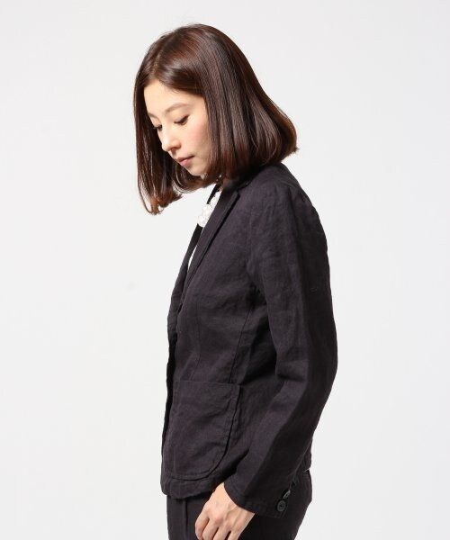 LEPSIM（レプシィム）の「フレンチリネンテーラードジャケット（ジャケット/アウター・レディース・グレー/ネイビー/ブルー/オフ・Ｌ/Ｍ）」の5枚目の写真