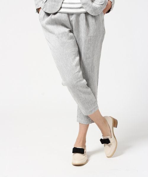 LEPSIM(レプシィム)の「フレンチリネンタックパンツ(パンツ・レディース・グレー/ネイビー/ブルー/オフ・L/M)」の2枚目の写真