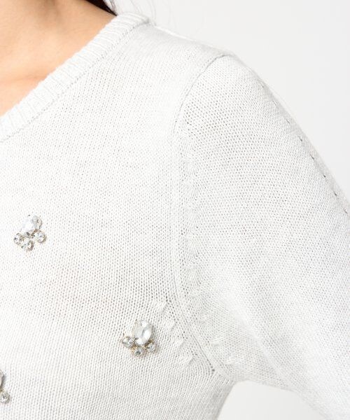 turno jeana（トゥールノジーナ）の「ビジューシシュウプルオーバー（トップス・レディース・ベージュ/ライトグレー/ホワイト・FREE）」の8枚目の写真