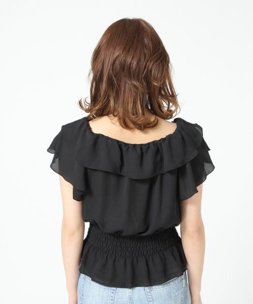 Heather（ヘザー）の「オフショルフリルブラウス（トップス・レディース・ラベンダー/ミント/ブラック/ホワイト・Ｆ）」の7枚目の写真