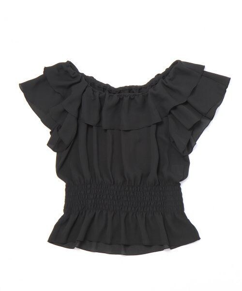 Heather（ヘザー）の「オフショルフリルブラウス（トップス・レディース・ラベンダー/ミント/ブラック/ホワイト・Ｆ）」の5枚目の写真