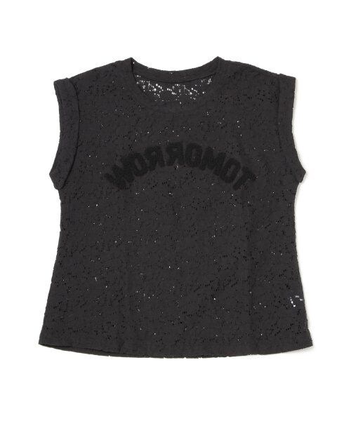 LOWRYS FARM（ローリーズファーム）の「レースサガラワッペンＴショートスリーブ（トップス・レディース・ピンク/ブラック/ブルー/オフ・Ｌ/Ｍ）」の5枚目の写真