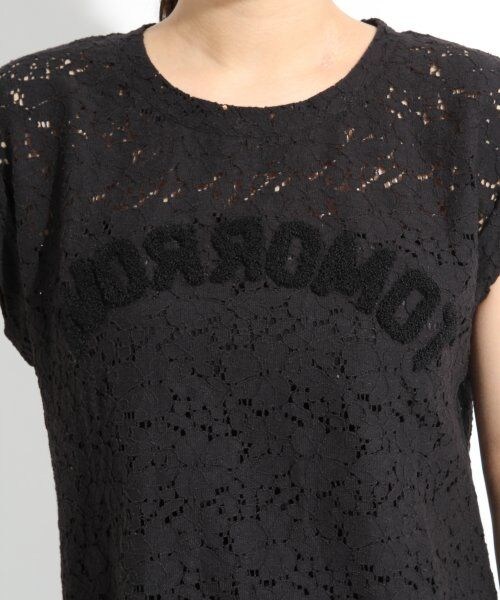 LOWRYS FARM（ローリーズファーム）の「レースサガラワッペンＴショートスリーブ（トップス・レディース・ピンク/ブラック/ブルー/オフ・Ｌ/Ｍ）」の9枚目の写真