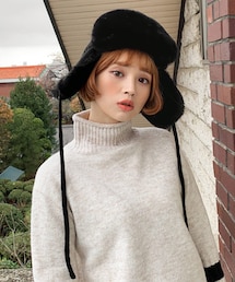 DHOLIC | ポンポンボリュームファーニット帽(ニットキャップ/ビーニー)