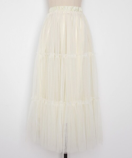 DHOLIC（ディーホリック）の「ギャザーチュールロングスカート（スカート・レディース・ブラック/ホワイト・FREE）」の2枚目の写真
