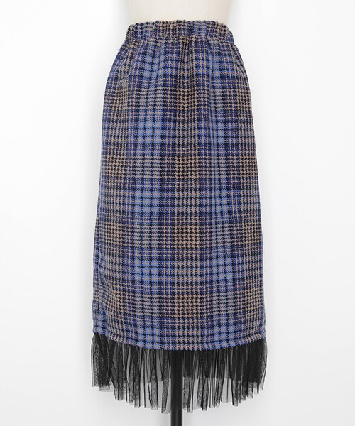 DHOLIC（ディーホリック）の「シフォンヘムチェックスカート（スカート・レディース・ブラック/ブルー/ブラウン・FREE）」の3枚目の写真