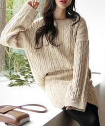 DHOLIC | アクリルツイストニット&ミニスカートSET(ニット/セーター)