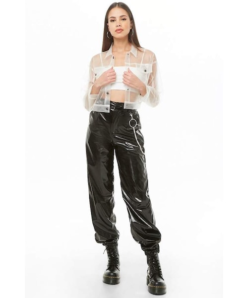 FOREVER 21(フォーエバー トゥエンティーワン)の「Forever 21 Clear Vinyl Jacket(ジャケット/アウター・レディース・Pink/White/Blue・Small/Medium/Large)」の10枚目の写真