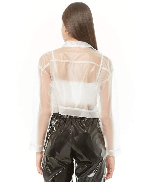 FOREVER 21(フォーエバー トゥエンティーワン)の「Forever 21 Clear Vinyl Jacket(ジャケット/アウター・レディース・Pink/White/Blue・Small/Medium/Large)」の9枚目の写真