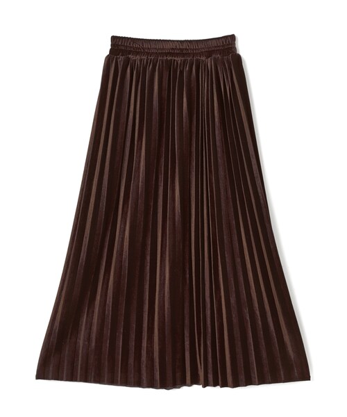 GRL（グレイル）の「ベロアプリーツスカート（スカート・レディース・ブラック/ブラウン・F）」の2枚目の写真