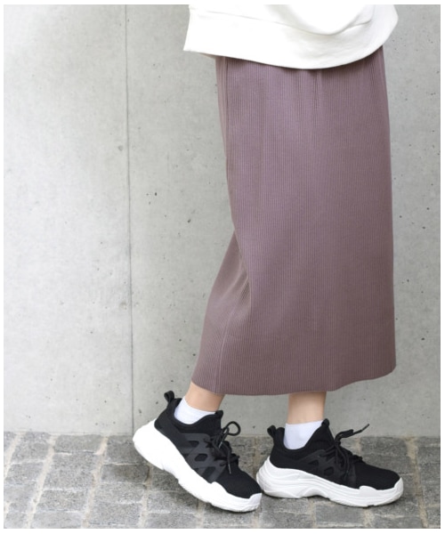 w closet（ダブルクローゼット）の「ベアテレコタイトスカート（スカート・レディース・Dグレー/パープル/モカ/スミクロ・FREE/M/L）」の22枚目の写真