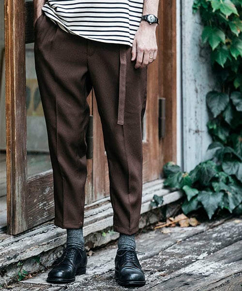 CAMBIO（カンビオ）の「RETORO POLYESTER TWILL -BELTED WIDE