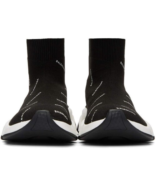 BALENCIAGA(バレンシアガ)の「Balenciaga Black All-Over Logo Speed High-Top Sneakers(スニーカー・レディース・Black・41/37/39/35/36/40)」の4枚目の写真