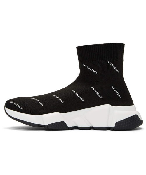 BALENCIAGA(バレンシアガ)の「Balenciaga Black All-Over Logo Speed High-Top Sneakers(スニーカー・レディース・Black・41/37/39/35/36/40)」の3枚目の写真